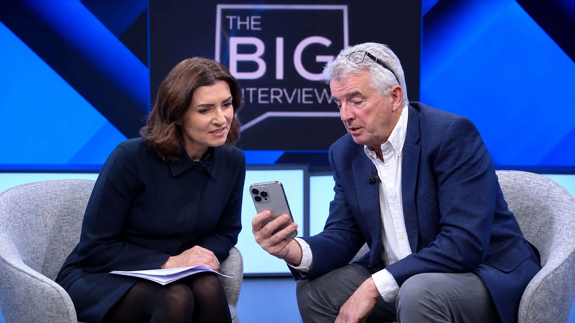 O'Leary shows Sean O'Brien's phone screen on camera